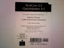(image for) Addison-Wesley Mathematics Textbooks TestGen 5.5/QuizMaster (CD)