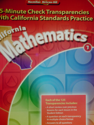 (image for) California Mathematics 1 5-Minute Check Transparencies (CA)(P)