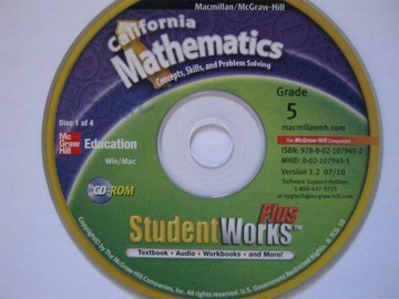 (image for) California Mathematics 5 StudentWorks Plus Version 1.2 (CA)(CD)