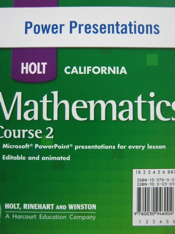 (image for) California Mathematics Course 2 Power Presentations (CD) - Click Image to Close