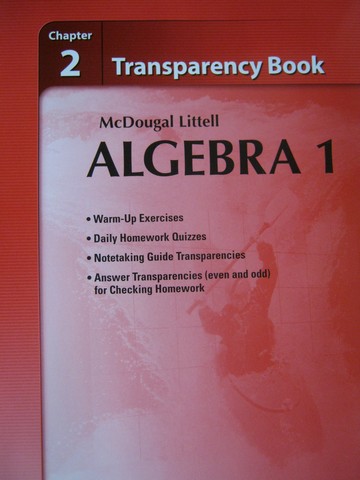 (image for) Algebra 1 Chapter 2 Transparency Book (P) by Larson, Boswell