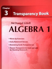 (image for) Algebra 1 Chapter 3 Transparency Book (P) by Larson, Boswell