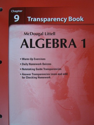 (image for) Algebra 1 Chapter 9 Transparency Book (P) by Larson, Boswell
