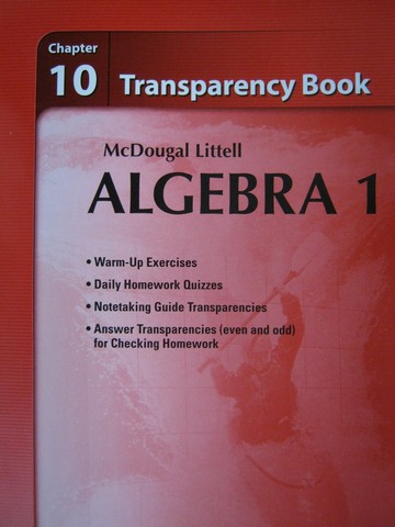 (image for) Algebra 1 Chapter 10 Transparency Book (P) by Larson, Boswell