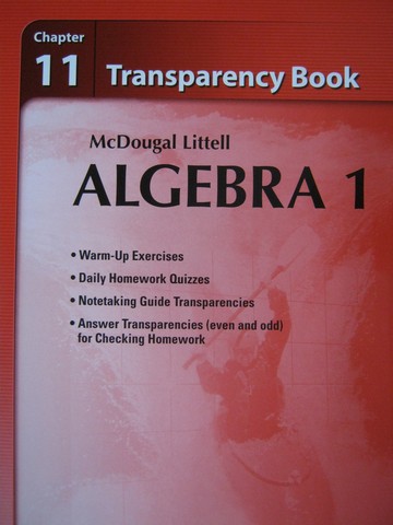(image for) Algebra 1 Chapter 11 Transparency Book (P) by Larson, Boswell