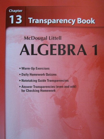 (image for) Algebra 1 Chapter 13 Transparency Book (P) by Larson, Boswell