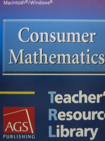 (image for) AGS Consumer Mathematics Teacher's Resource Library (TE)(CD)