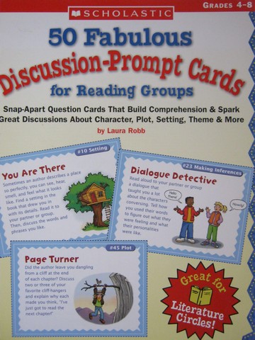(image for) 52 Fabulous Discussion Prompt Cards for Reading Grades 4-8 (P)
