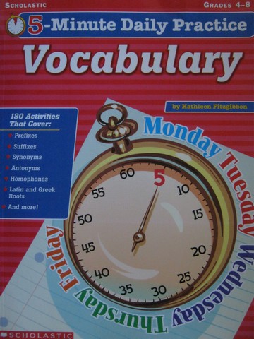 (image for) 5-Minute Daily Practice Vocabulary Grades 4-8 (P) by Fitzgibbon