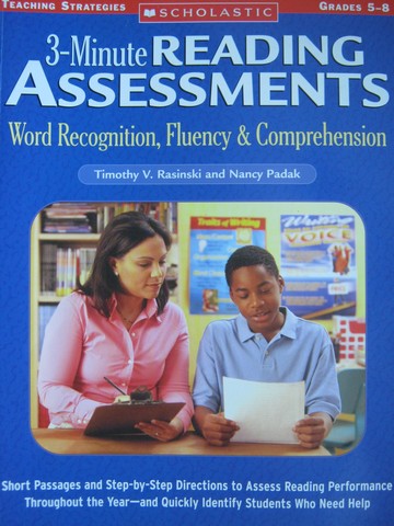 (image for) 3-Minute Reading Assessments Grades 5-8 (P) by Rasinski,