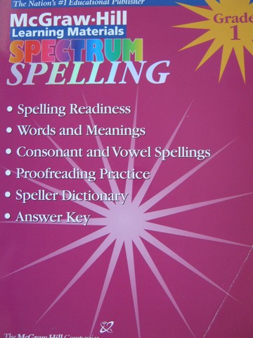 (image for) Spectrum Spelling Grade 1 (P) by Nancy Roser - Click Image to Close