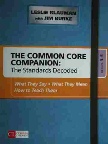 (image for) Common Core Companion 3-5 (Spiral) by Leslie Blauman & Jim Burke