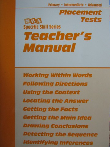 (image for) Specific Skill Series 5e Placement Tests TM (TE)(P) by Boning