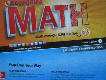(image for) California Math Course 1 Common Core Volume 1 TWE (TE)(Spiral)