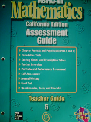 (image for) McGraw-Hill Mathematics 5 Assessment Guide (CA)(P)