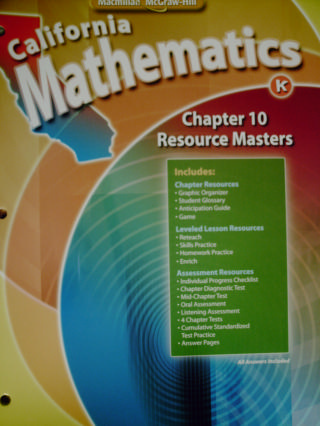 (image for) California Mathematics K Chapter 10 Resource Masters (CA)(P)