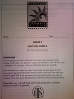 (image for) Literacy Place 5-4 In the Spotlight Unit Test Form A (P)
