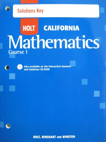 (image for) California Mathematics Course 1 Solutions Key (CA)(P)