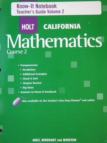 (image for) California Mathematics Course 2 Know-It Notebook TG 2 (TE)(P)