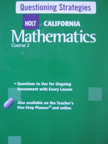 (image for) California Mathematics Course 2 Questioning Strategies (Spiral)