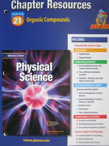 (image for) Glencoe Physical Science Chapter Resources 21 Organic (P)