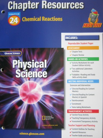 (image for) Glencoe Physical Science Chapter Resources 24 Chemical (P)