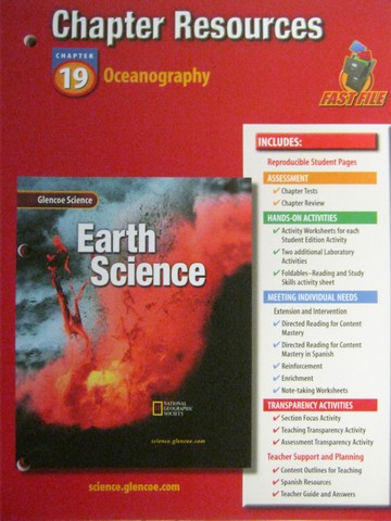 (image for) Glencoe Earth Science Chapter Resources 19 (P)