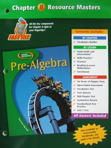 (image for) Glencoe Mathematics Pre-Algebra Chapter 8 Resource Masters (P)