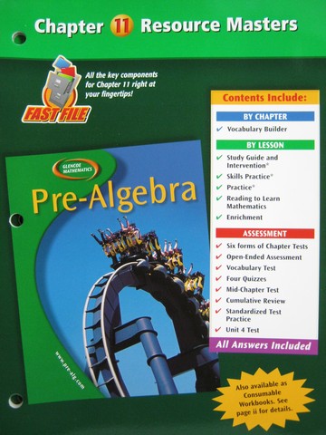 (image for) Glencoe Pre-Algebra Chapter 11 Resource Masters (P)