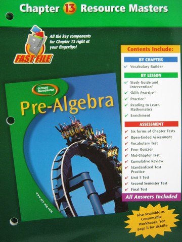 (image for) Glencoe Pre-Algebra Chapter 13 Resource Masters (P)