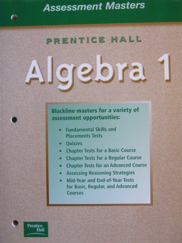 (image for) Algebra 1 Assessment Masters (P)