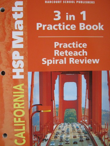 (image for) California HSP Math 4 3 in 1 Practice Book (CA)(P)