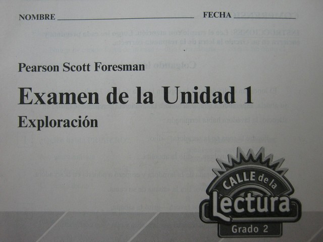(image for) Calle de la Lectura 2 Examen de la Unidad 1 (P) - Click Image to Close