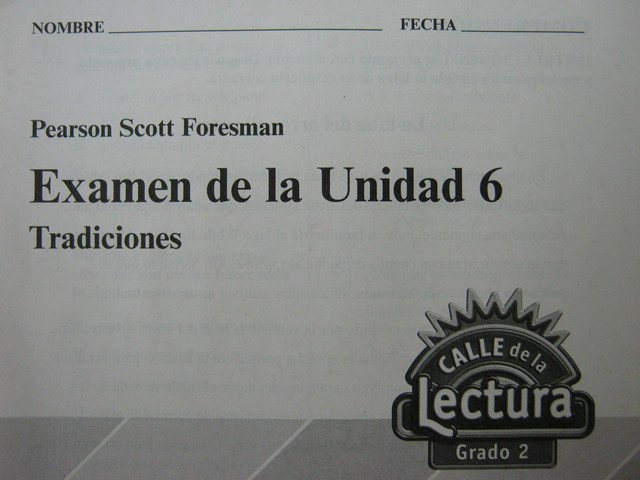 (image for) Calle De La Lectura 2 Examen de la Unidad 6 (P) - Click Image to Close