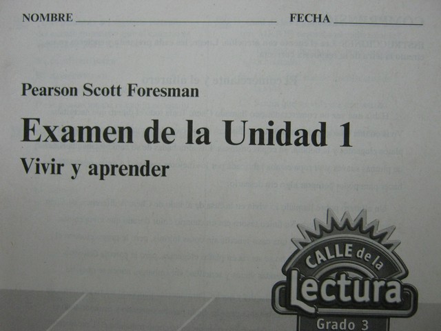 (image for) Calle de la Lectura 3 Examen de la Unidad 1 (P) - Click Image to Close