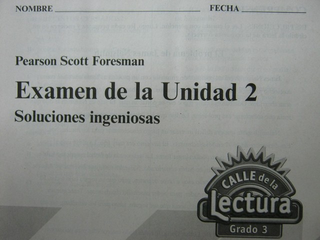 (image for) Calle de la Lectura 3 Examen de la Unidad 2 (P) - Click Image to Close