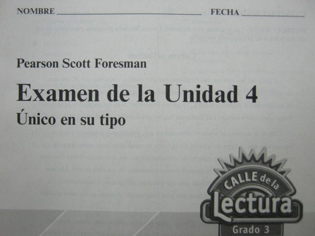 (image for) Calle De La Lectura 3 Examen de la Unidad 4 (P) - Click Image to Close