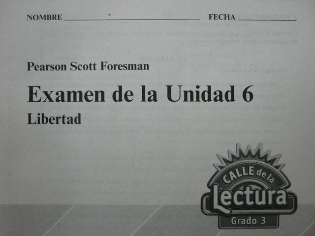 (image for) Calle de la Lectura 3 Examen de la Unidad 6 (P) - Click Image to Close