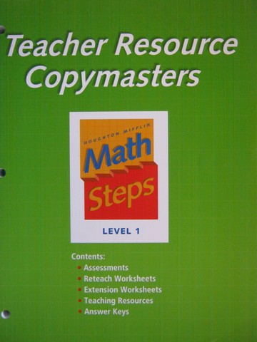 (image for) Math Steps 1 Teacher Resource Copymasters (TE)(P)