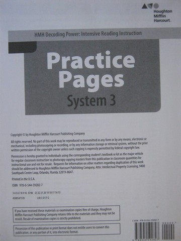 (image for) HMH Decoding Power System 3 Practice Pages (P) - Click Image to Close