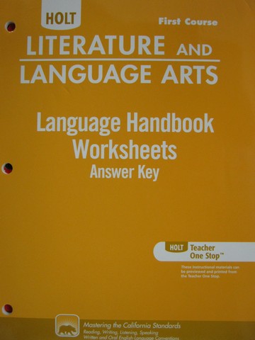 (image for) Language Handbook Worksheets Answer Key 1st Course (CA)(P)