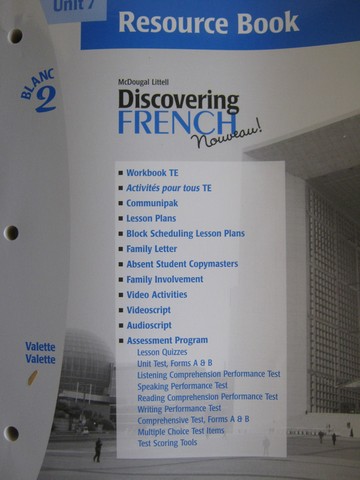 (image for) Discovering French Nouveau! Blanc 2 Unit 7 Resource Book (P)