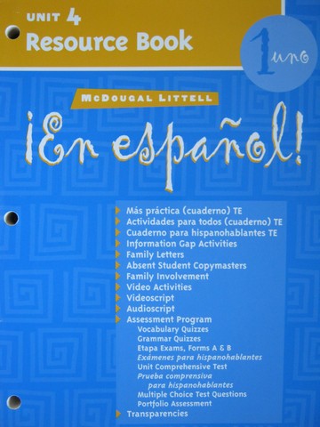 (image for) En espanol! 1uno Unit 4 Resource Book (P)