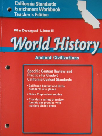 (image for) Ancient Civilizations Standards Enrichment Workbook TE (CA)(P) - Click Image to Close