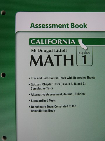 (image for) ML Math Algebra 1 California Assessment Book (CA)(P) - Click Image to Close