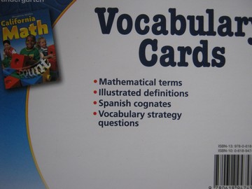 (image for) California Math K Vocabulary Cards (CA)(Pk) - Click Image to Close