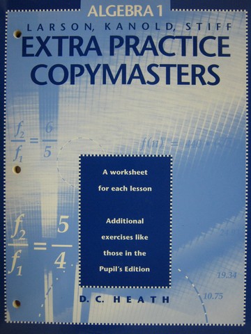 (image for) Algebra 1 Extra Practice Copymasters (P) by Cheryl Leech
