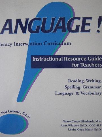 (image for) Language! Instructional Resource Guide for Teachers (TE)(Binder)