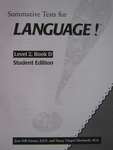 (image for) Language! 2nd Edition 2D Summative Test Student Edition (P)