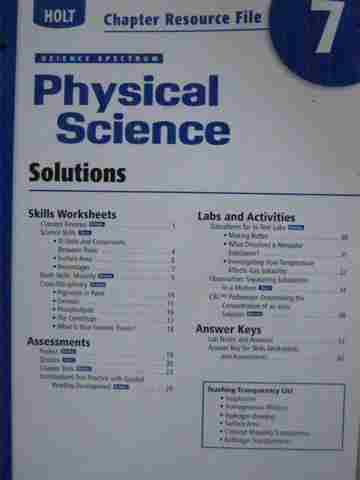 (image for) Science Spectrum Physical Science Chapter Resource File 7 (P)